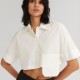 THE PARFET CROPPED SHIRT WHITE THE PARFET CROPPED SHIRT WHITE