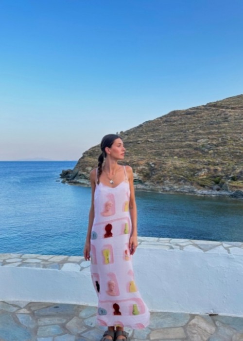 RETREAT SILKY MIDI DRESS PINK FLOW GIRLS