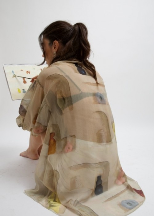 ΕROS PRINTED TUNIC TOP BUTTER WALL PRINT ΕROS PRINTED TUNIC TOP BUTTER WALL PRINT