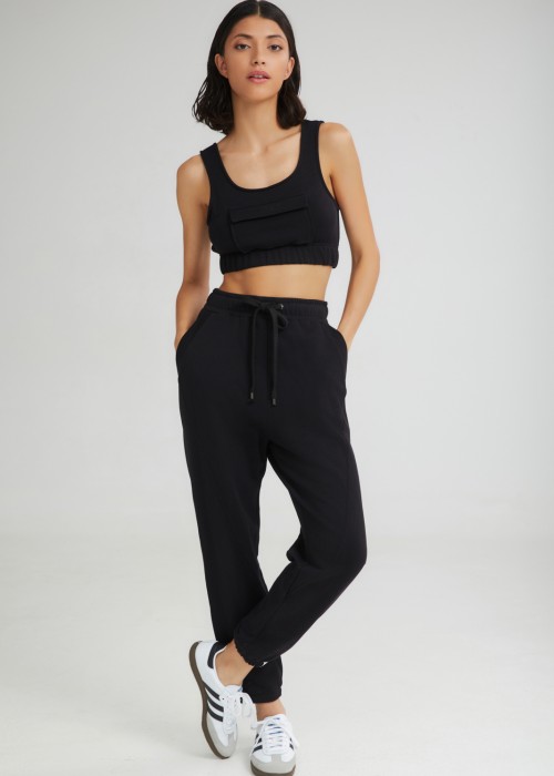 THE SORBET CROPPED TOP BLACK