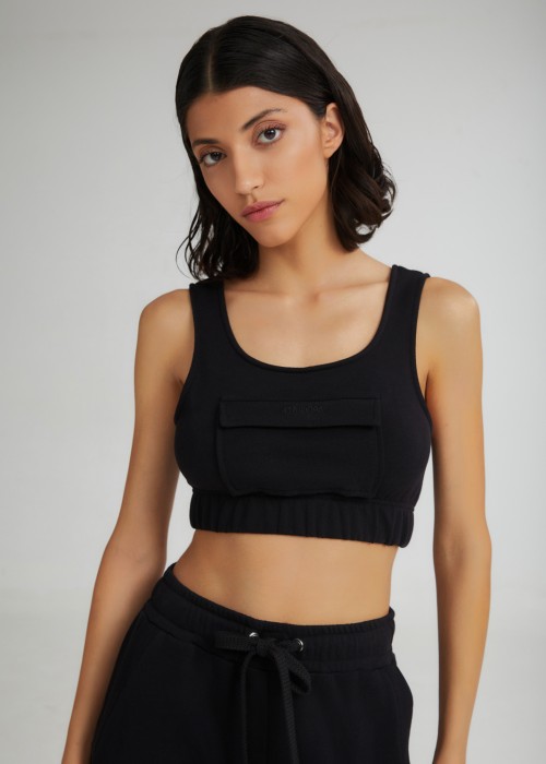 THE SORBET CROPPED TOP BLACK