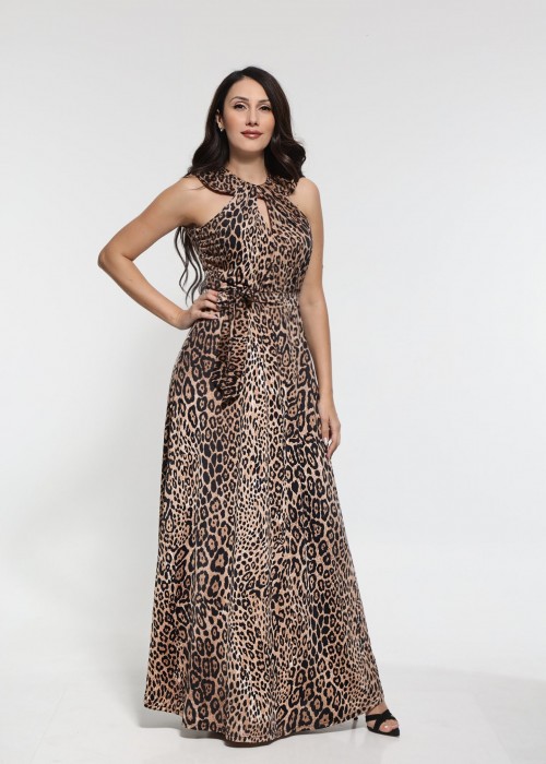 leopard maxi dress
